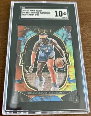 2022 Shai Gilgeous-Alexander Select Tie Dye Prizm 5/25 SGC 10! front